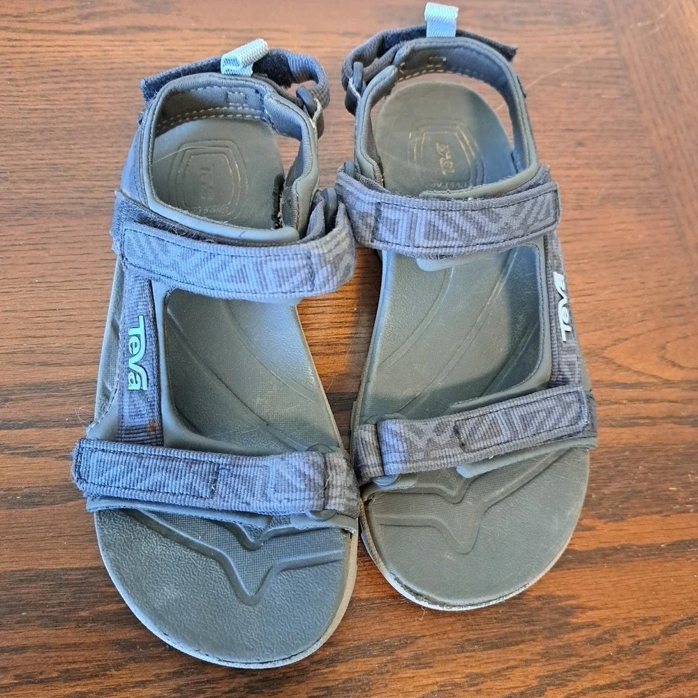 Teva Kids Hurricane XLT2 Sport Sandals Navy Blue Grey Adjustable Straps Size 2